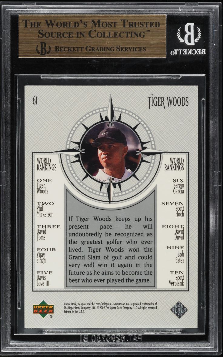 2002 Upper Deck Silver Tiger Woods #61 BGS 9.5 GEM MINT