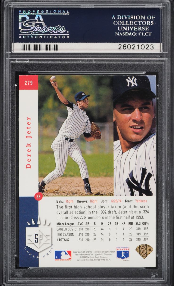 1993 SP Foil Derek Jeter ROOKIE #279 PSA 7 NRMT on Fanatics