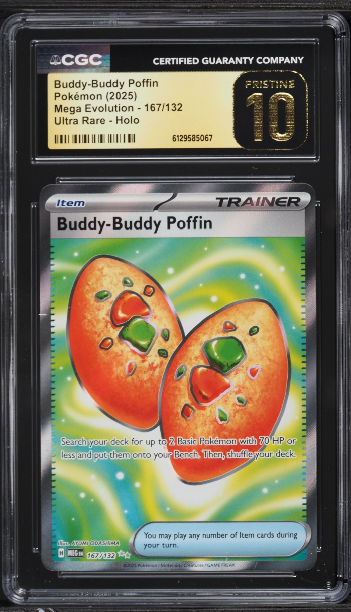 2025 Pokemon Mega Evolution Full Art Buddy-Buddy Poffin #167 CGC 10 PRISTINE