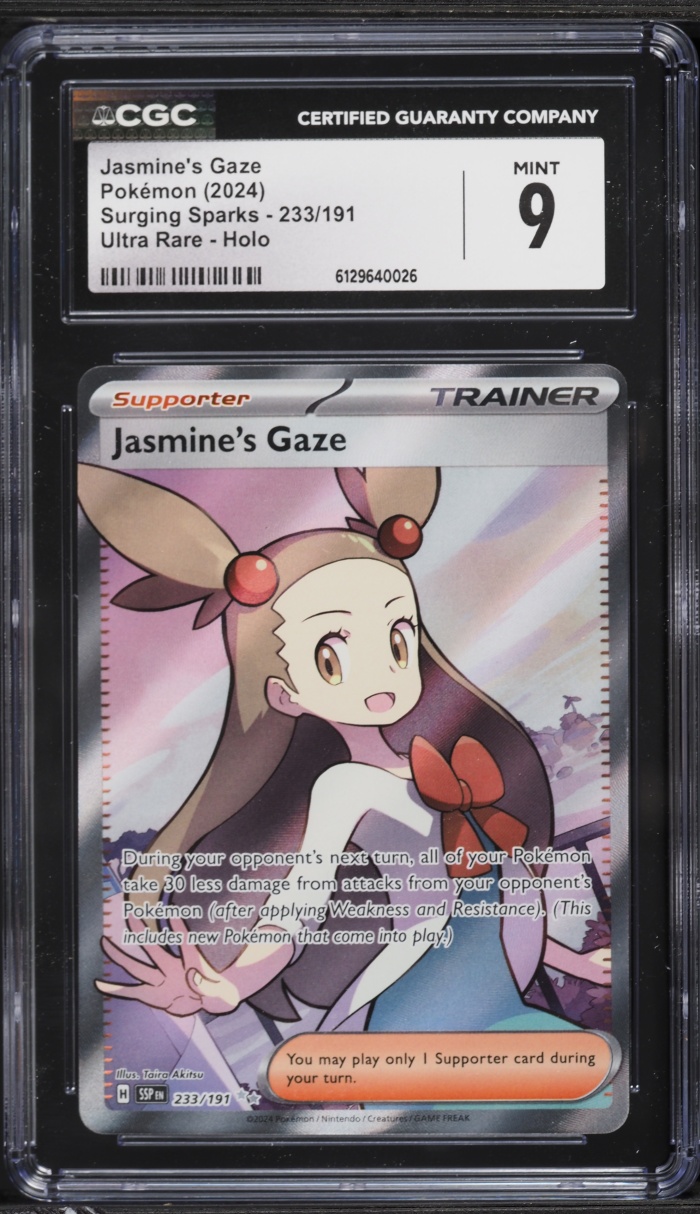 2024 Pokemon Scarlet & Violet Surging Sparks Full Art Jasmine's Gaze #233 CGC 9 MINT