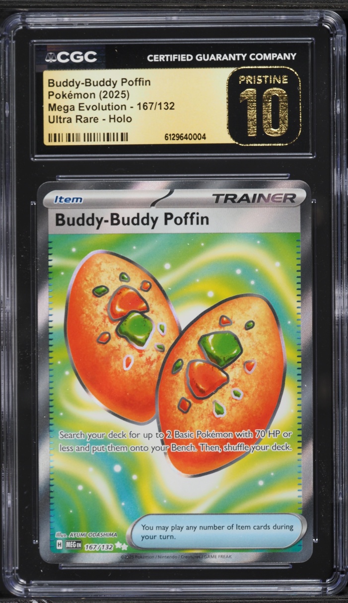 2025 Pokemon Mega Evolution Full Art Buddy-Buddy Poffin #167 CGC 10 PRISTINE
