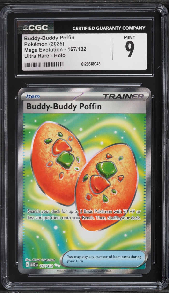 2025 Pokemon Mega Evolution Full Art Buddy-Buddy Poffin #167 CGC 9 MINT