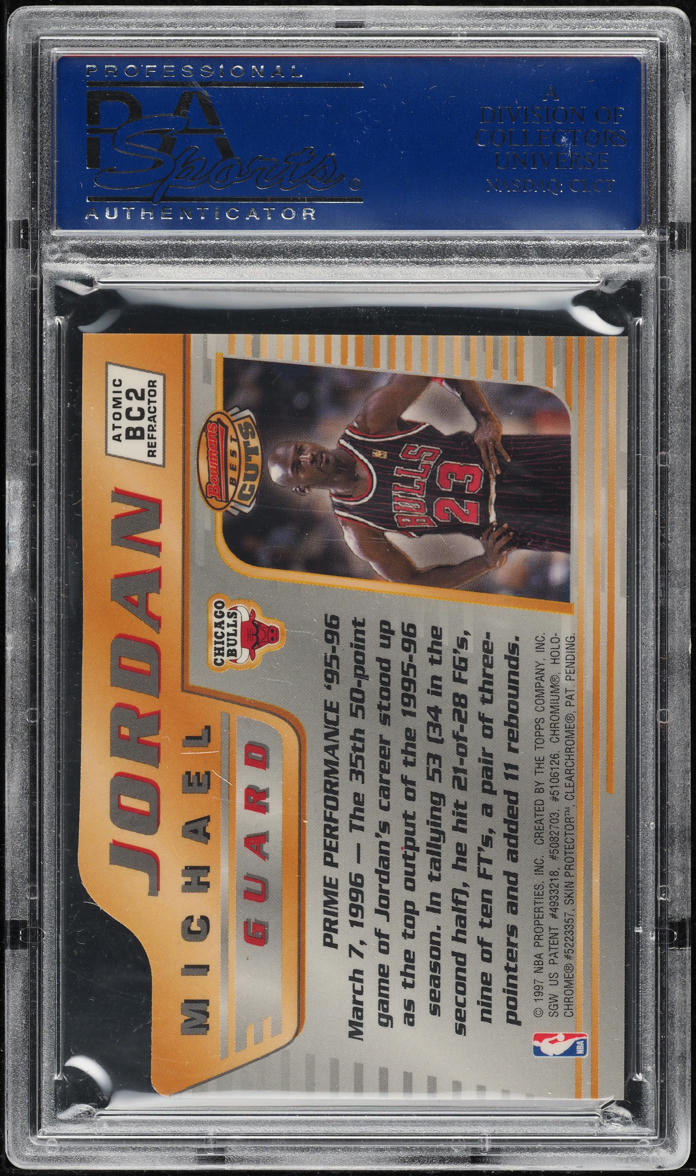 1996 Bowman's Best Cuts Atomic Refractor Michael Jordan #BC2 PSA 9 MINT