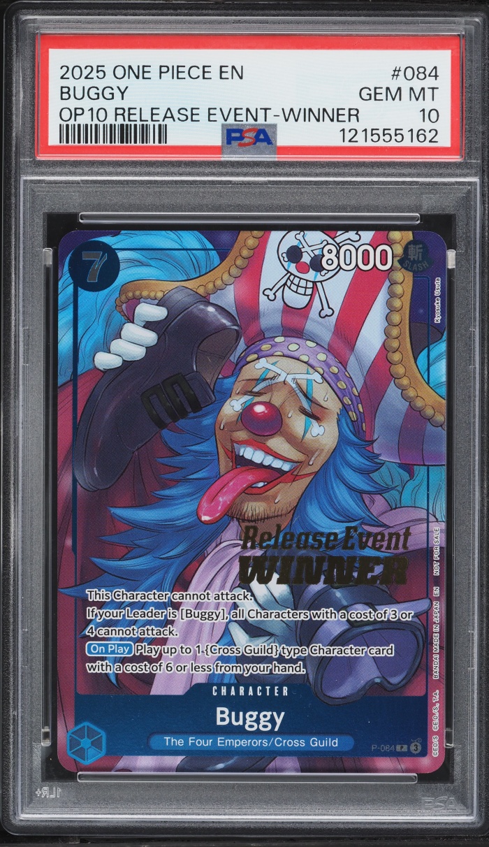 2025 One Piece Promo Release Event Winner Buggy #P-084 PSA 10 GEM MINT