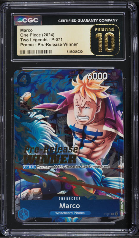2024 One Piece Two Legends Pre-Release Winner Marco #P-071 CGC 7.5