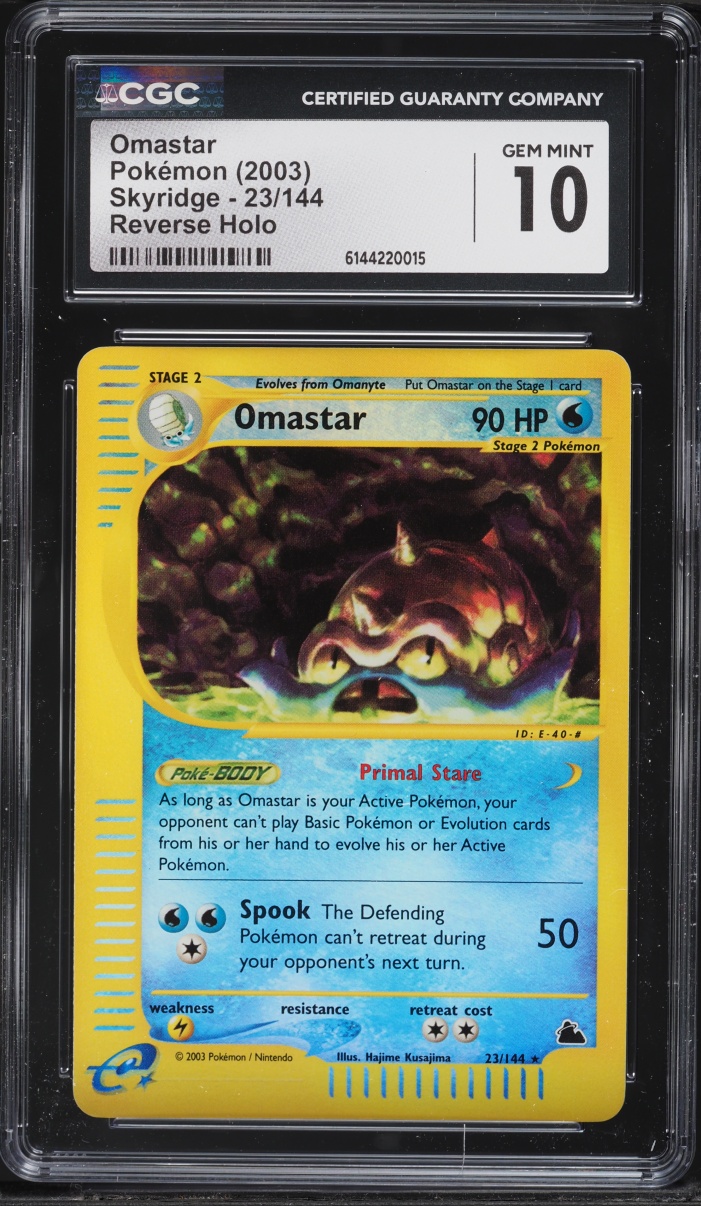 2003 Pokemon Skyridge Reverse Holo Omastar #23 CGC 10 GEM MINT