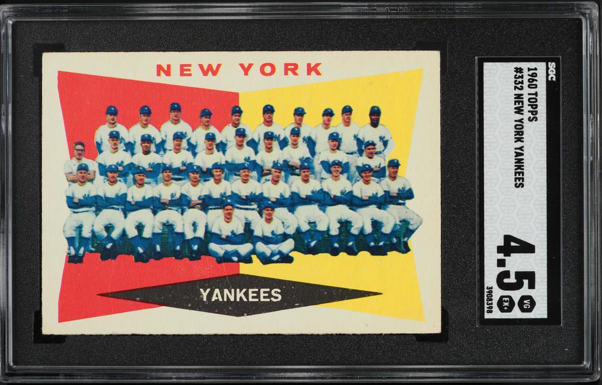 1960 Topps New York Yankees CHECKLIST #332 SGC 4.5 VGEX+