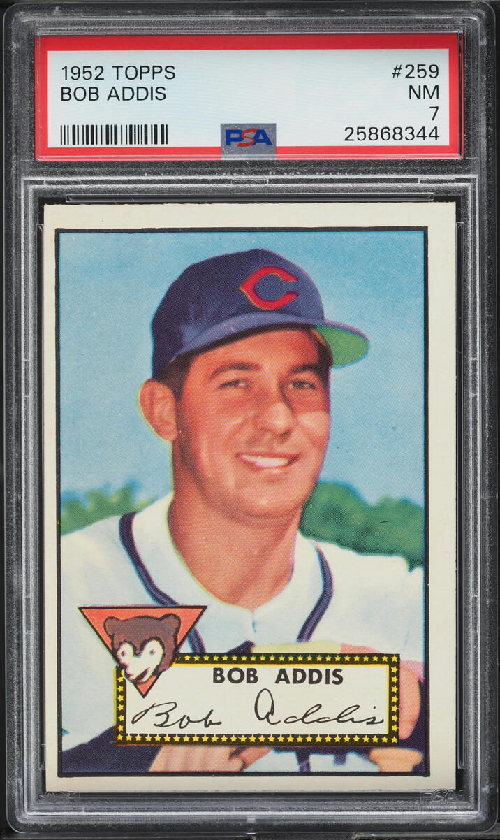 1952 Topps Bob Addis #259 PSA 7 NRMT