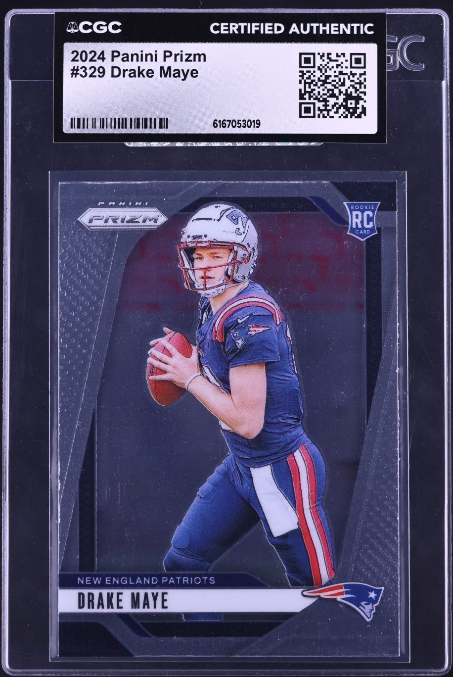 2024 Panini Prizm Drake Maye ROOKIE #329 CGC AUTH