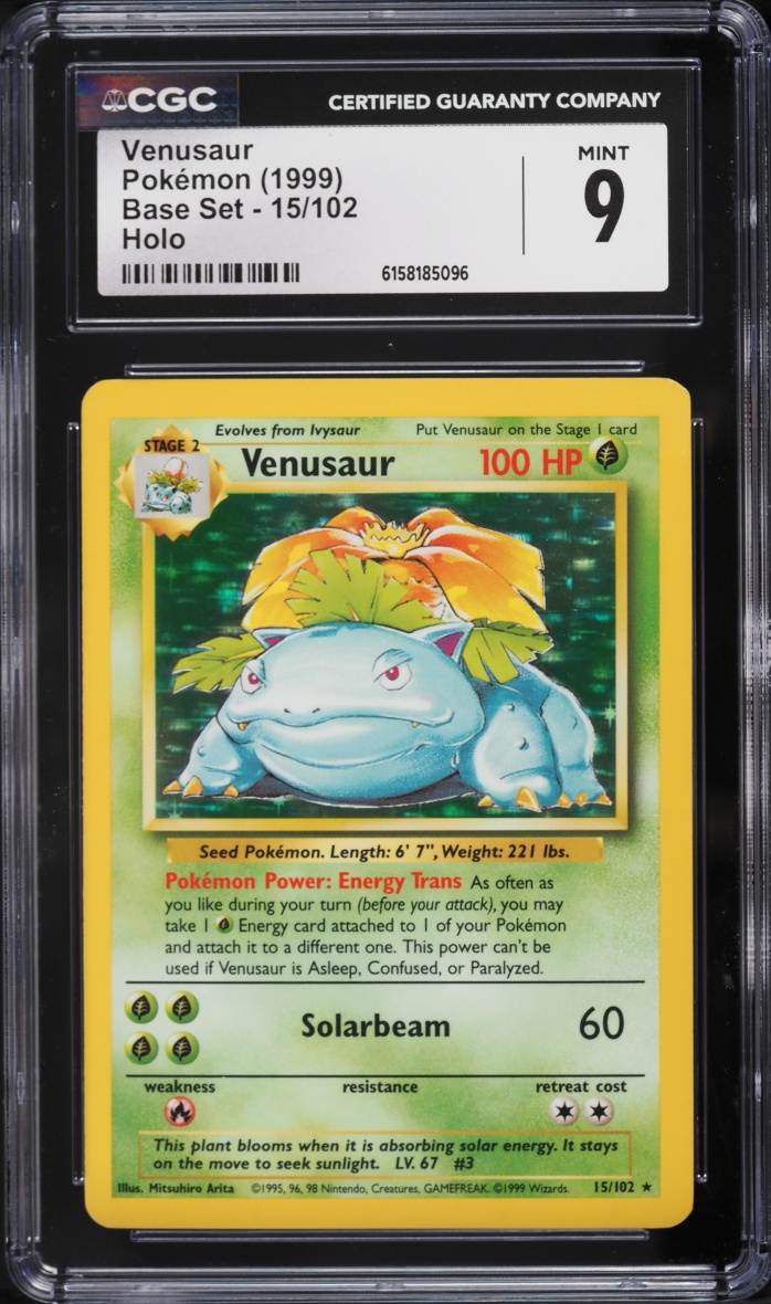 1999 Pokemon Base Set Holo Venusaur #15 CGC 9 MINT