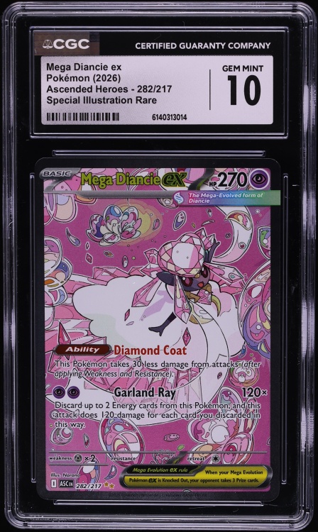 2026 Pokemon Mega Evolution Ascended Heroes SIR Mega Diancie ex #282 CGC 10 GEM MINT