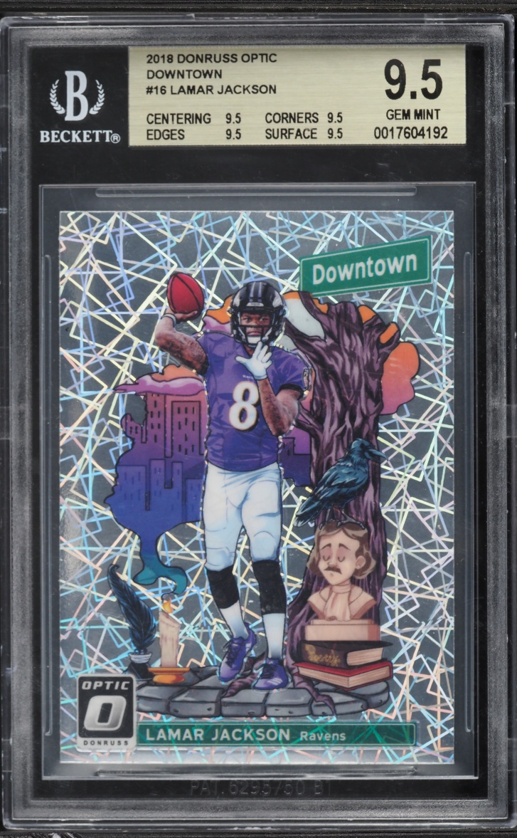 2018 Donruss Optic Downtown Lamar Jackson ROOKIE #DT-16 BGS 9.5 GEM MINT