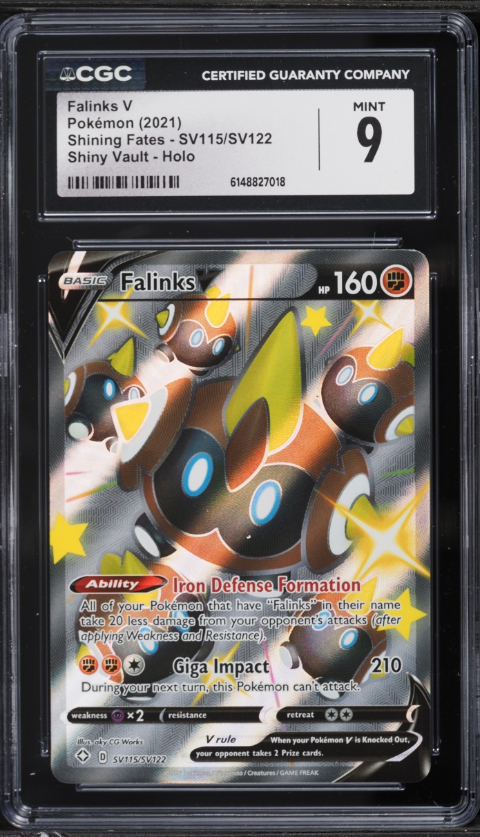 2021 Pokemon SWSH Shining Fates Shiny Vault Full Art Falinks V #SV115 CGC 9 MINT