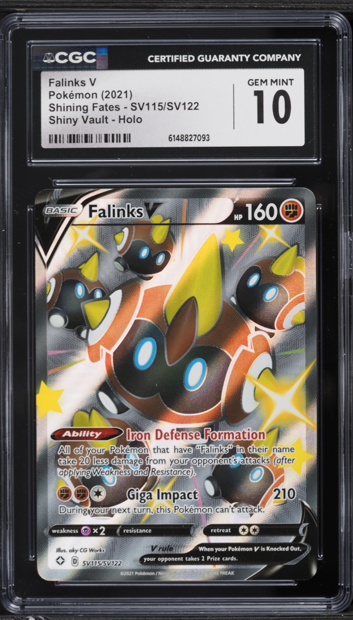 2021 Pokemon SWSH Shining Fates Shiny Vault Full Art Falinks V #SV115 CGC 10 GEM MINT