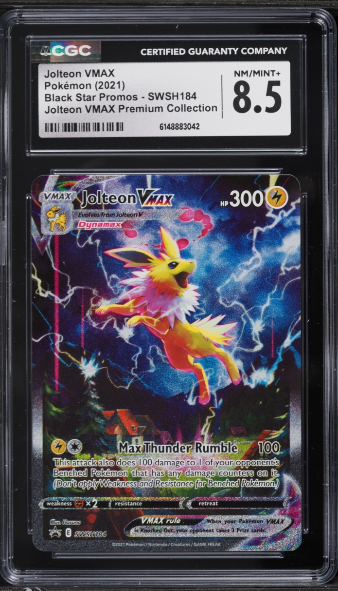 2021 Pokemon SWSH Promo VMAX Premium Collection Alt Art Jolteon VMAX #SWSH184 CGC 8.5 NM-MT+