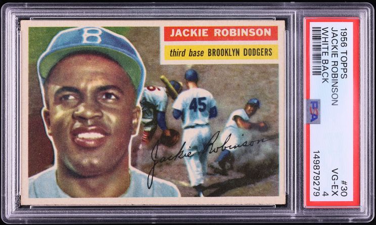 1956 Topps Jackie Robinson WHITE BACK #30 PSA 4 VGEX