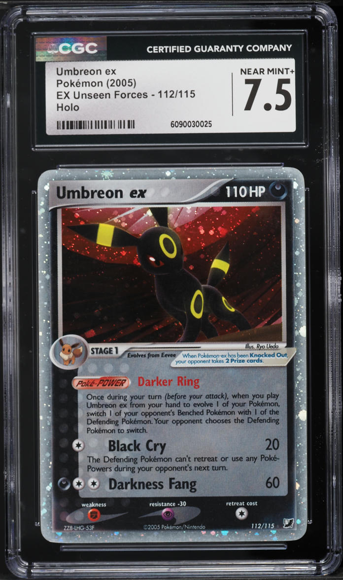 2005 Pokemon EX Unseen Forces Holo Umbreon ex #112 CGC 7.5 NRMT+