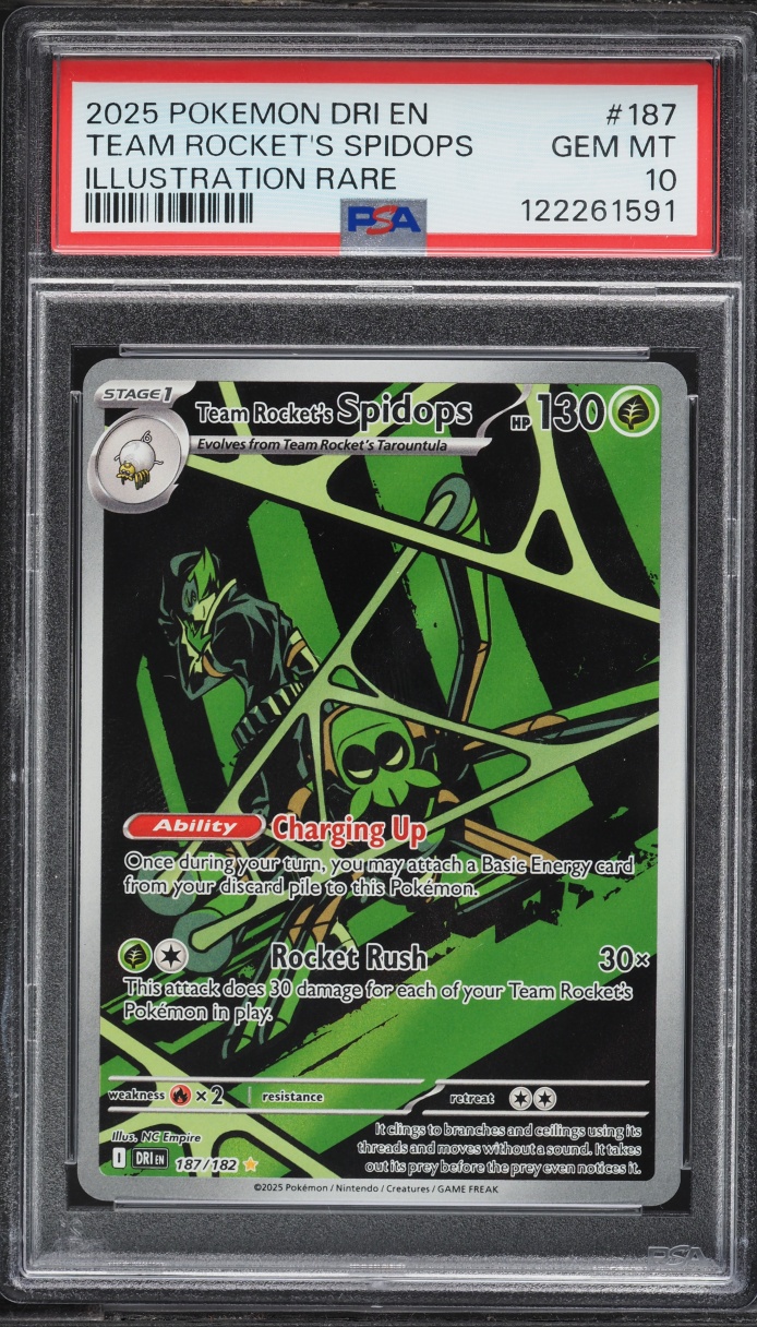 2025 Pokemon Scarlet & Violet Destined Rivals IR Team Rocket's Spidops #187 PSA 10 GEM MINT