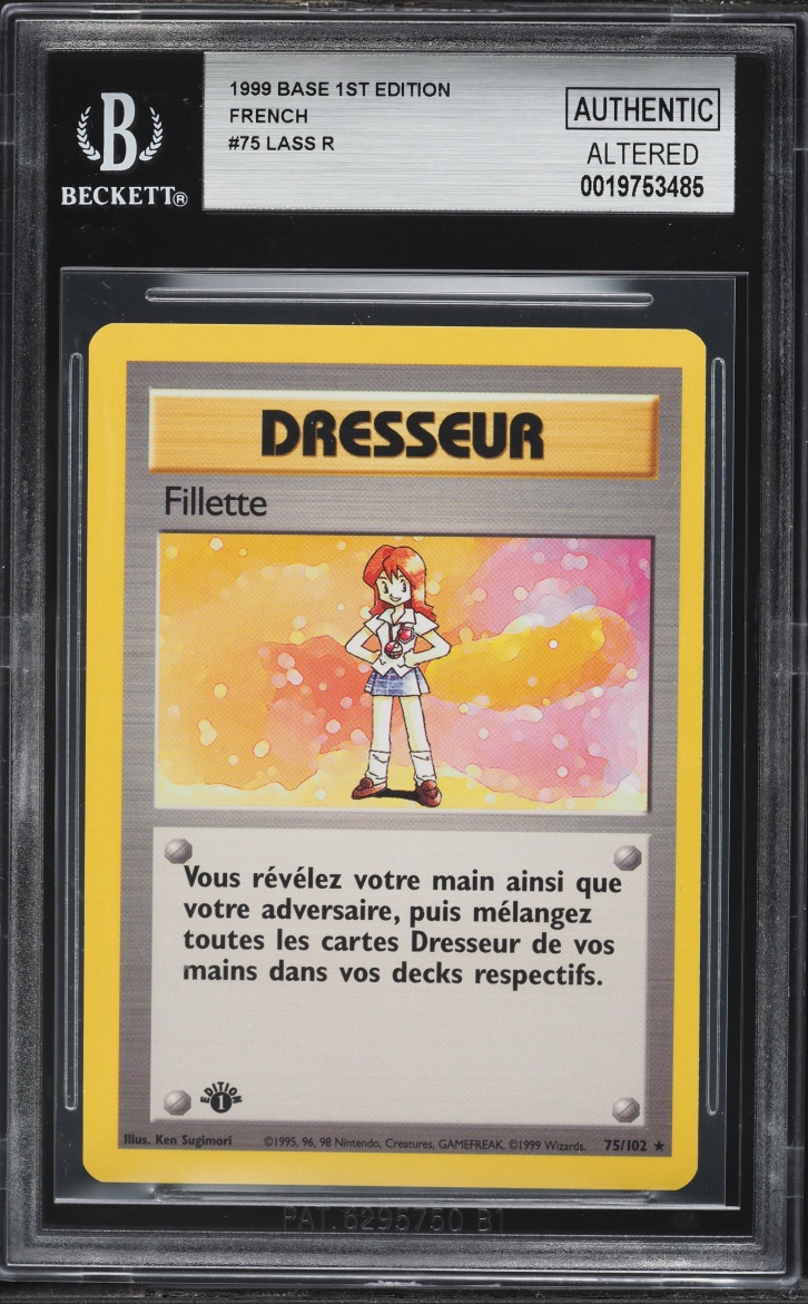1999 Pokemon Base 1st Edition French Lass R #75 BGS AUTH