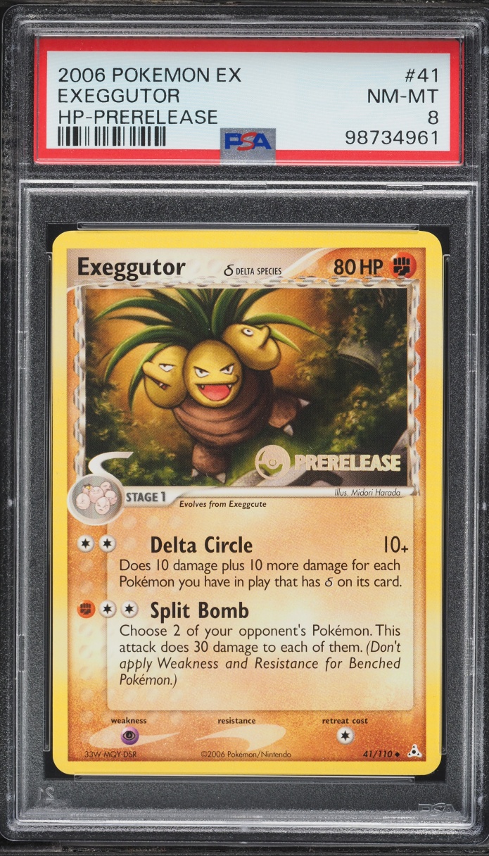 2006 Pokemon EX Holon Phantoms Prerelease Exeggutor #41 PSA 8 NM-MT