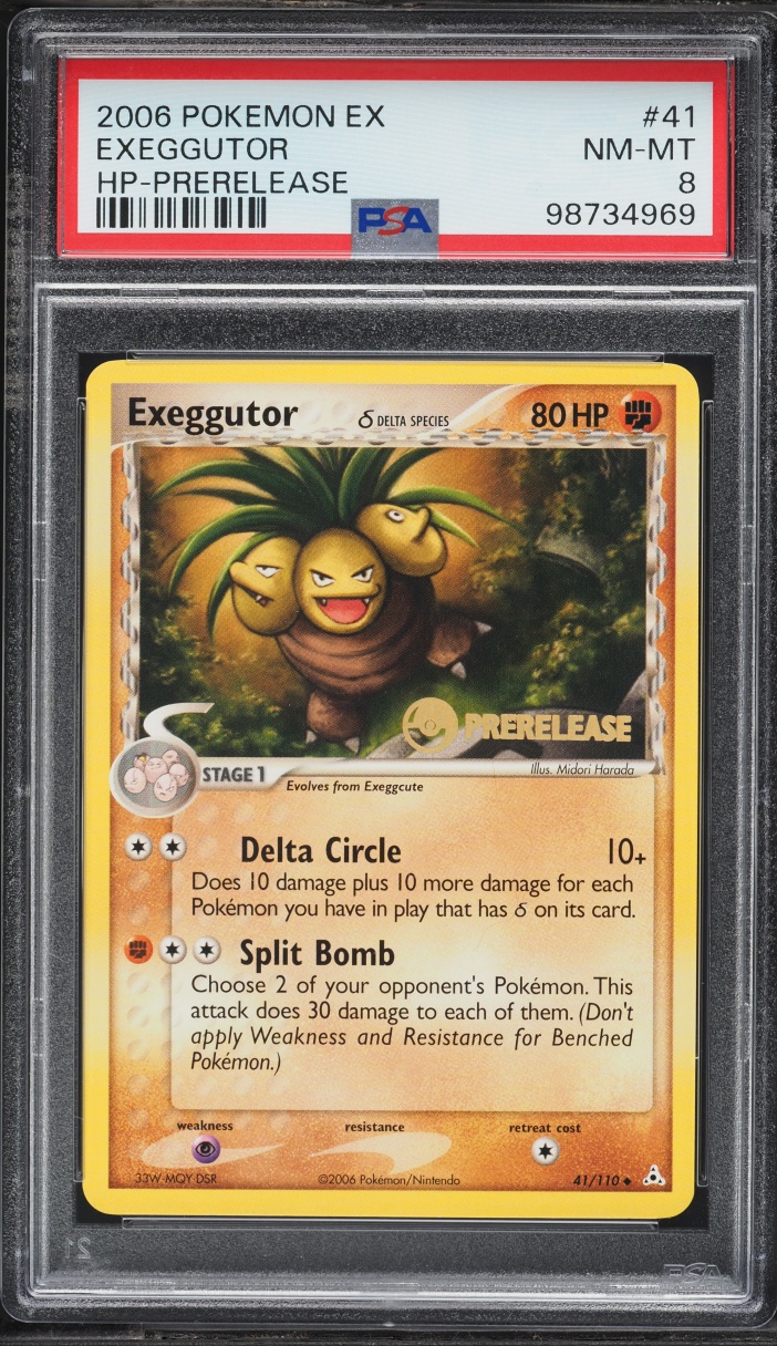 2006 Pokemon EX Holon Phantoms Prerelease Exeggutor #41 PSA 8 NM-MT