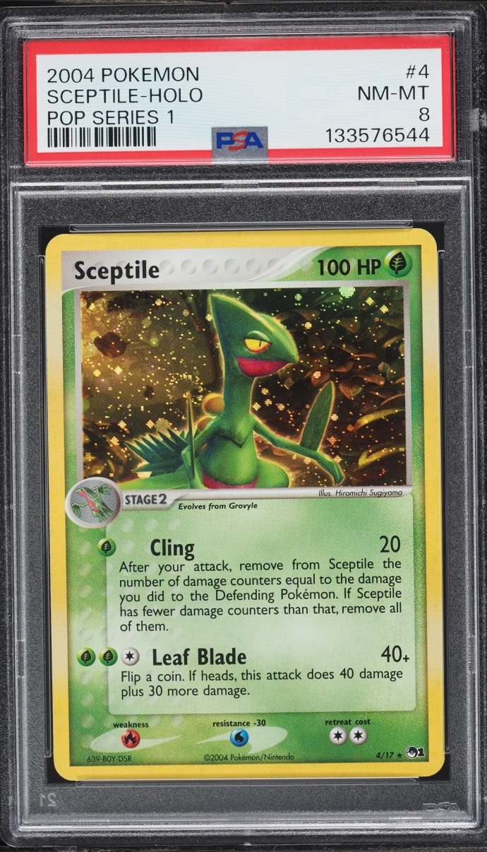 2004 Pokemon POP Series 1 Holo Sceptile #4 PSA 8 NM-MT