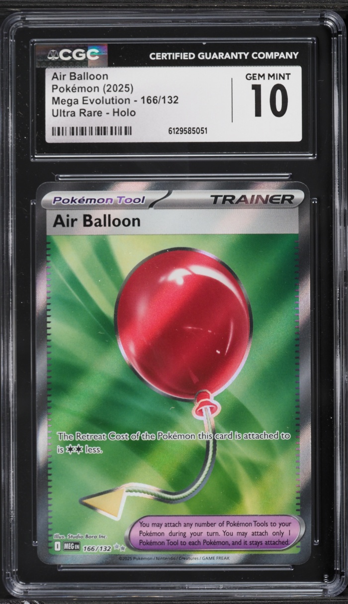 2025 Pokemon Mega Evolution Full Art Air Balloon #166 CGC 10 GEM MINT