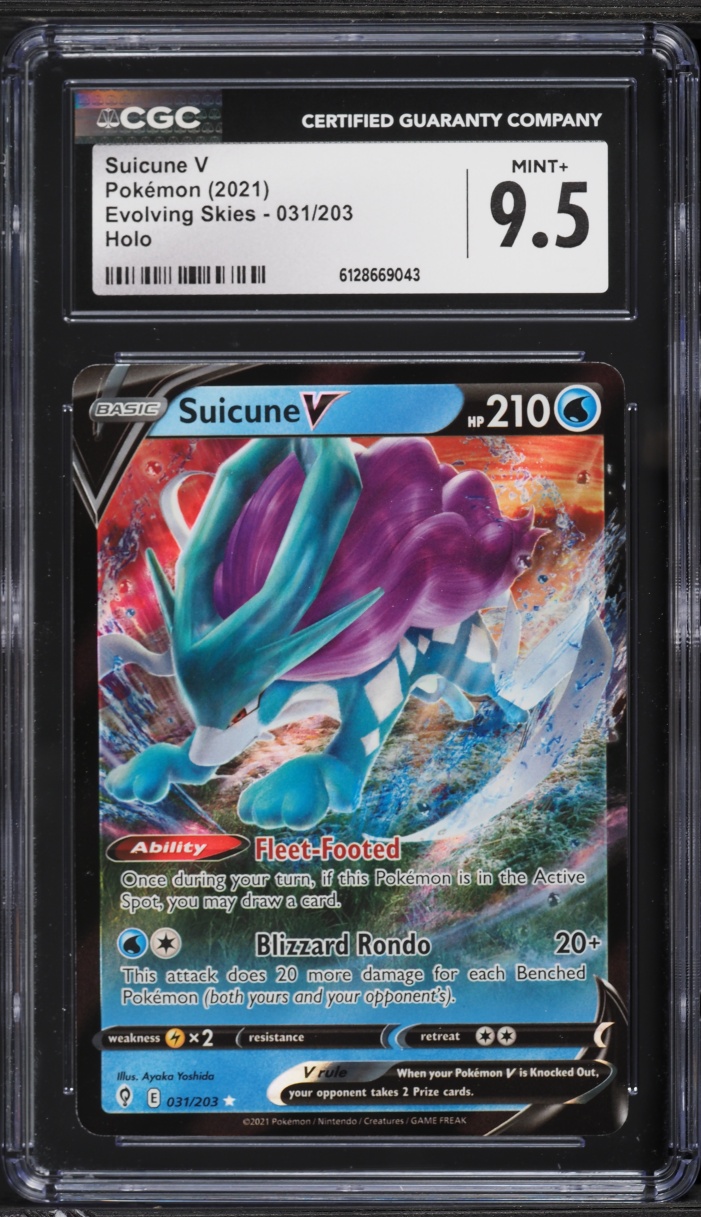 2021 Pokemon Sword & Shield Evolving Skies Holo Suicune V #31 CGC 9.5 MINT+