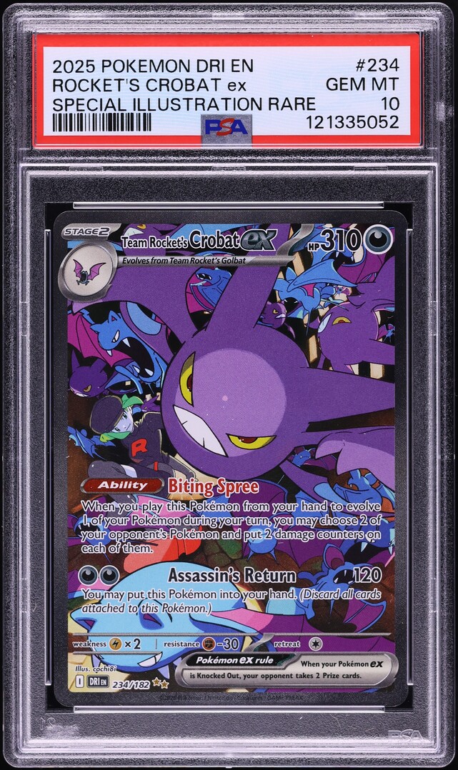 2025 Pokemon SV Destined Rivals SIR Team Rocket's Crobat ex #234 PSA 10 GEM MINT