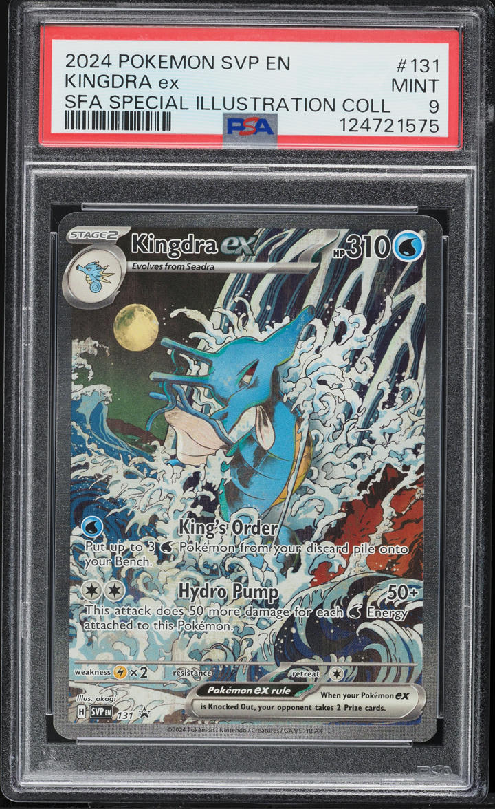 2024 Pokemon Scarlet & Violet Promo Illustration Collection Full Art Kingdra ex #131 PSA 9 MINT
