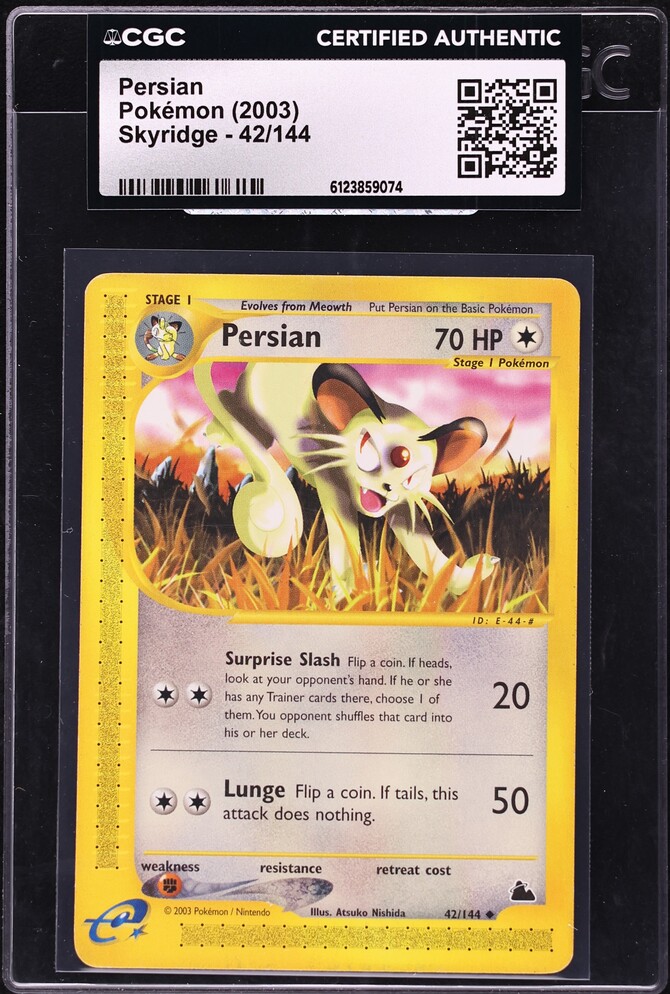 2003 Pokemon Skyridge Persian #42 CGC AUTH