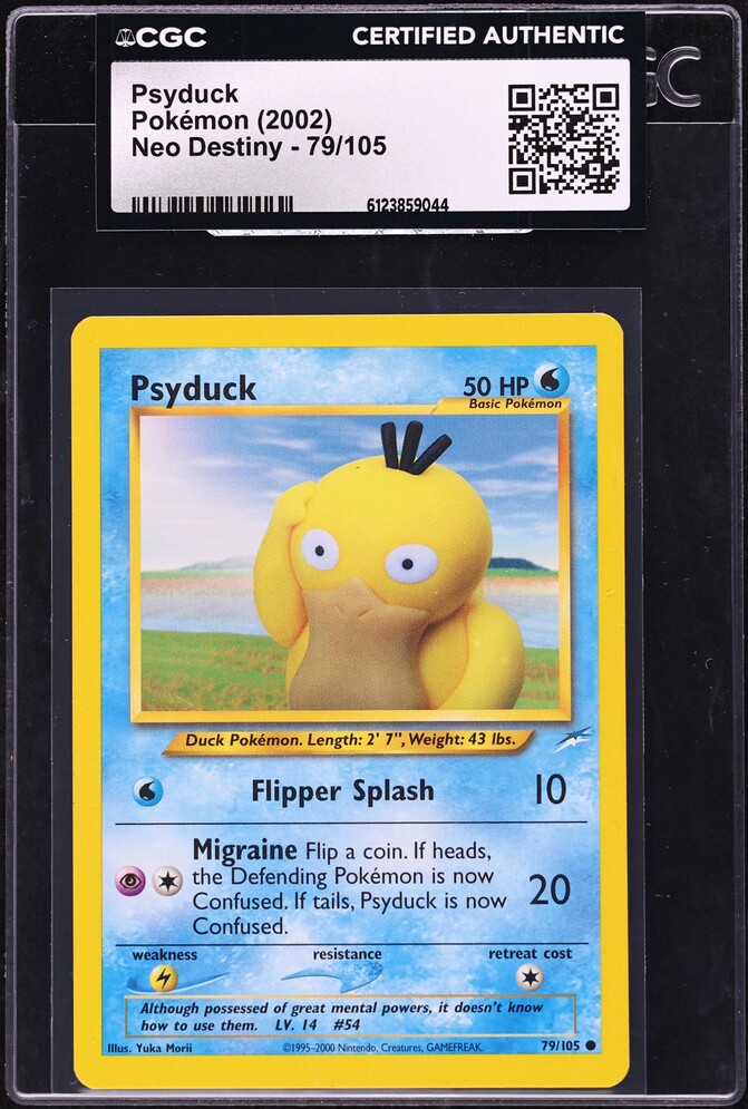 2002 Pokemon Neo Destiny Psyduck #79 CGC AUTH