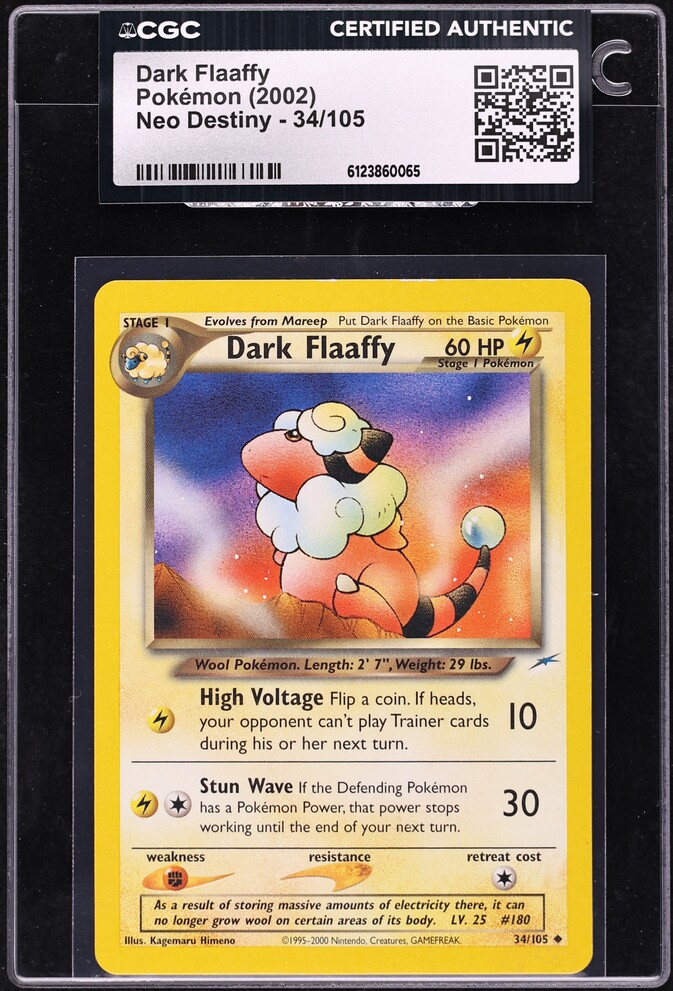2002 Pokemon Neo Destiny Dark Flaaffy #34 CGC AUTH