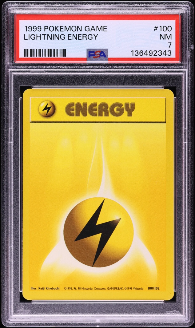 1999 Pokemon Base Set Lightning Energy #100 PSA 7 NRMT