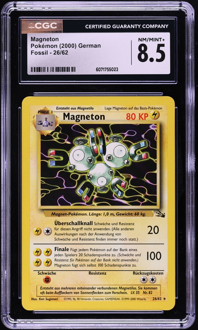 2000 Pokemon German Fossil Magneton #26 CGC 8.5 NM-MT+