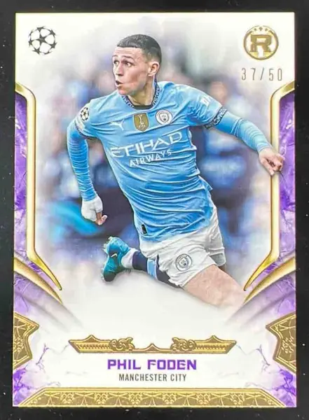 2024 Topps Chrome UEFA CC Refractor Phil Foden #47 CGC AUTH on