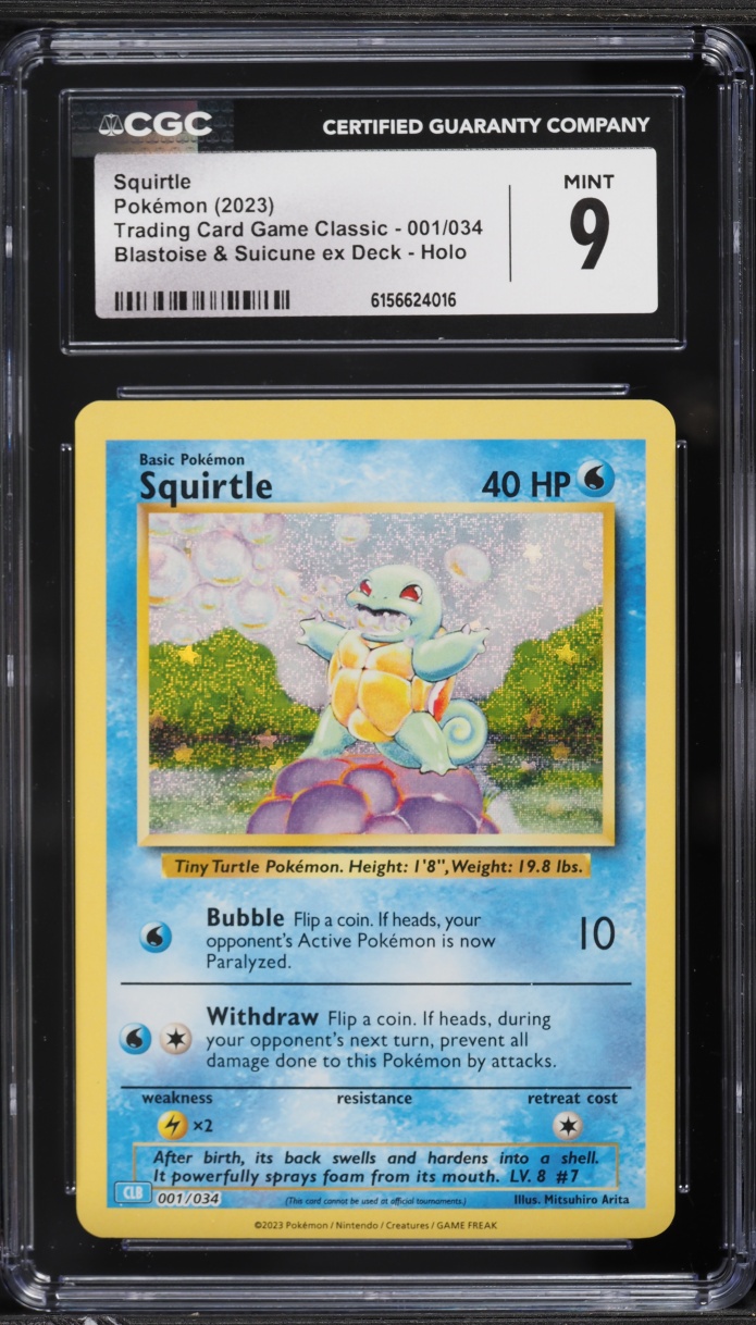 2023 Pokemon TCG Classic Collection Holo Squirtle #1 CGC 9 MINT