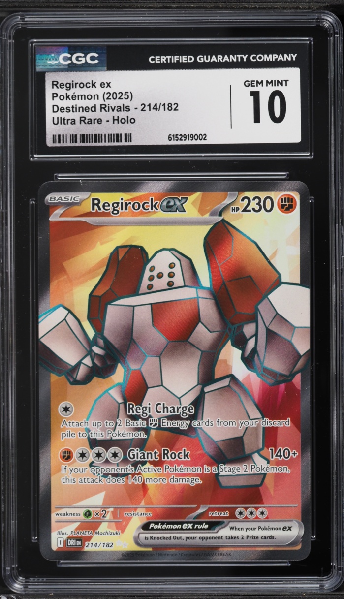 2025 Pokemon Scarlet & Violet Destined Rivals Full Art Regirock EX #214 CGC 10 GEM MINT