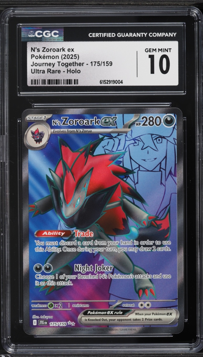 2025 Pokemon Scarlet & Violet Journey Together Full Art N's Zoroark EX #175 CGC 10 GEM MINT