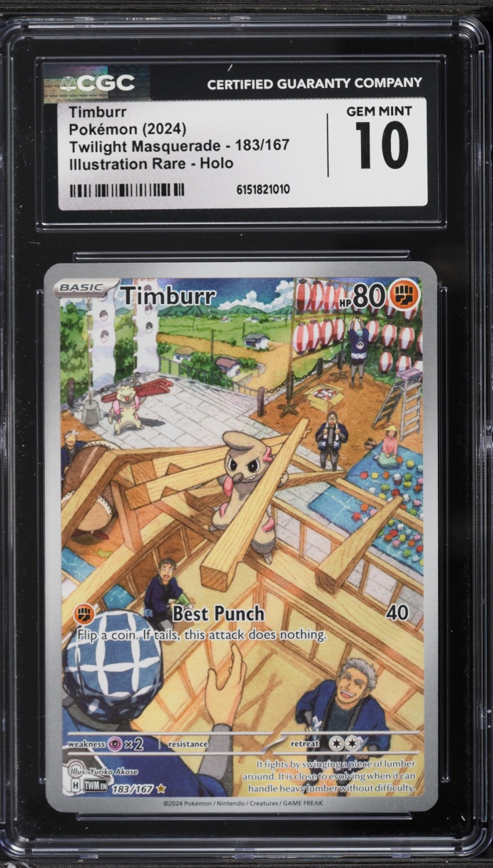 2024 Pokemon Scarlet & Violet Twilight Masquerade IR Timburr #183 CGC 10 GEM MINT