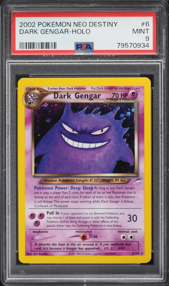 2002 Pokemon Neo Destiny Holo Dark Gengar #6 PSA 9 MINT