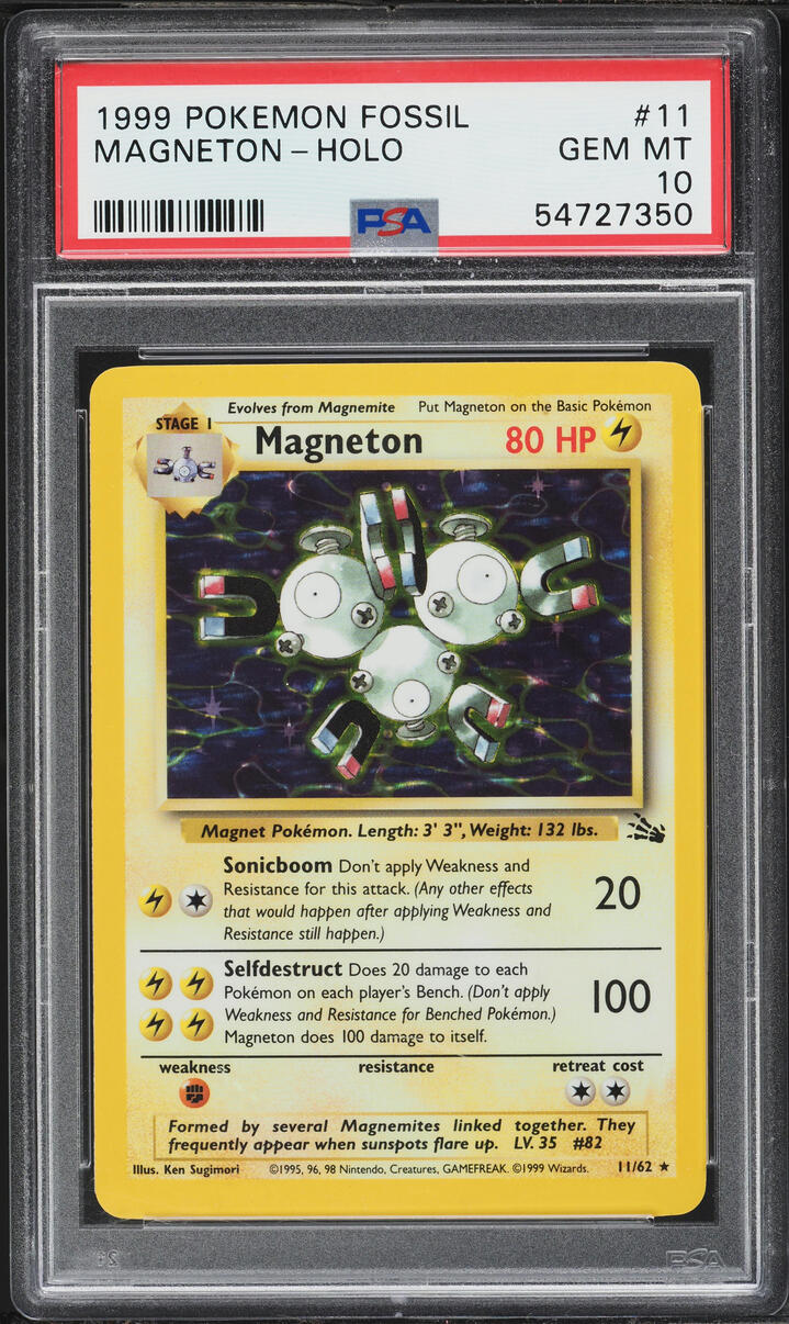 1999 Pokemon Fossil Holo Magneton #11 PSA 10 GEM MINT