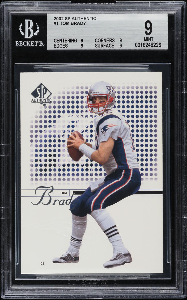 2002 SP Authentic Tom Brady #1 BGS 9 MINT