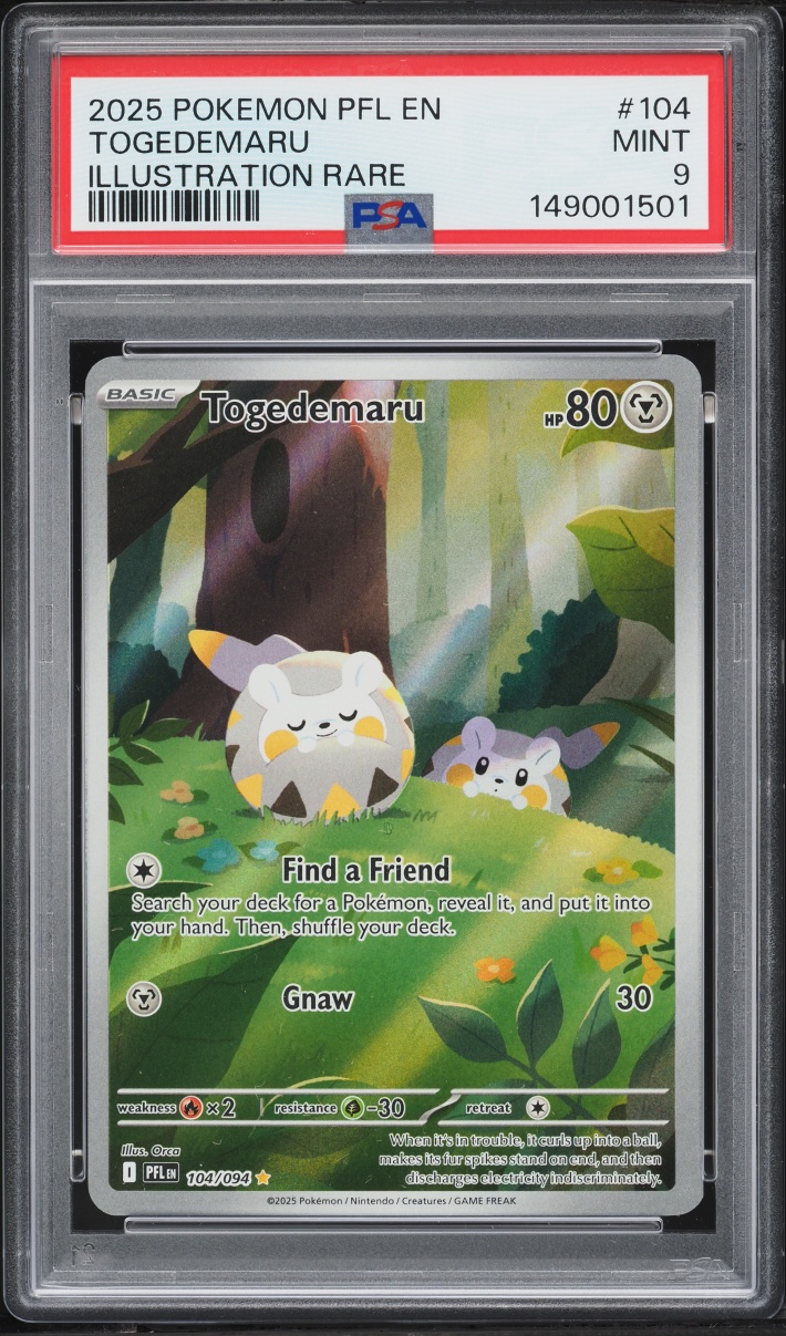 2025 Pokemon Mega Evolution Phantasmal Flames IR Togedemaru #104 PSA 9 MINT