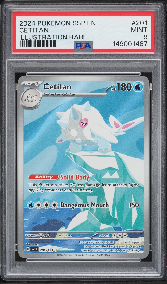 2024 Pokemon Scarlet & Violet Surging Sparks IR Cetitan #201 PSA 9 MINT