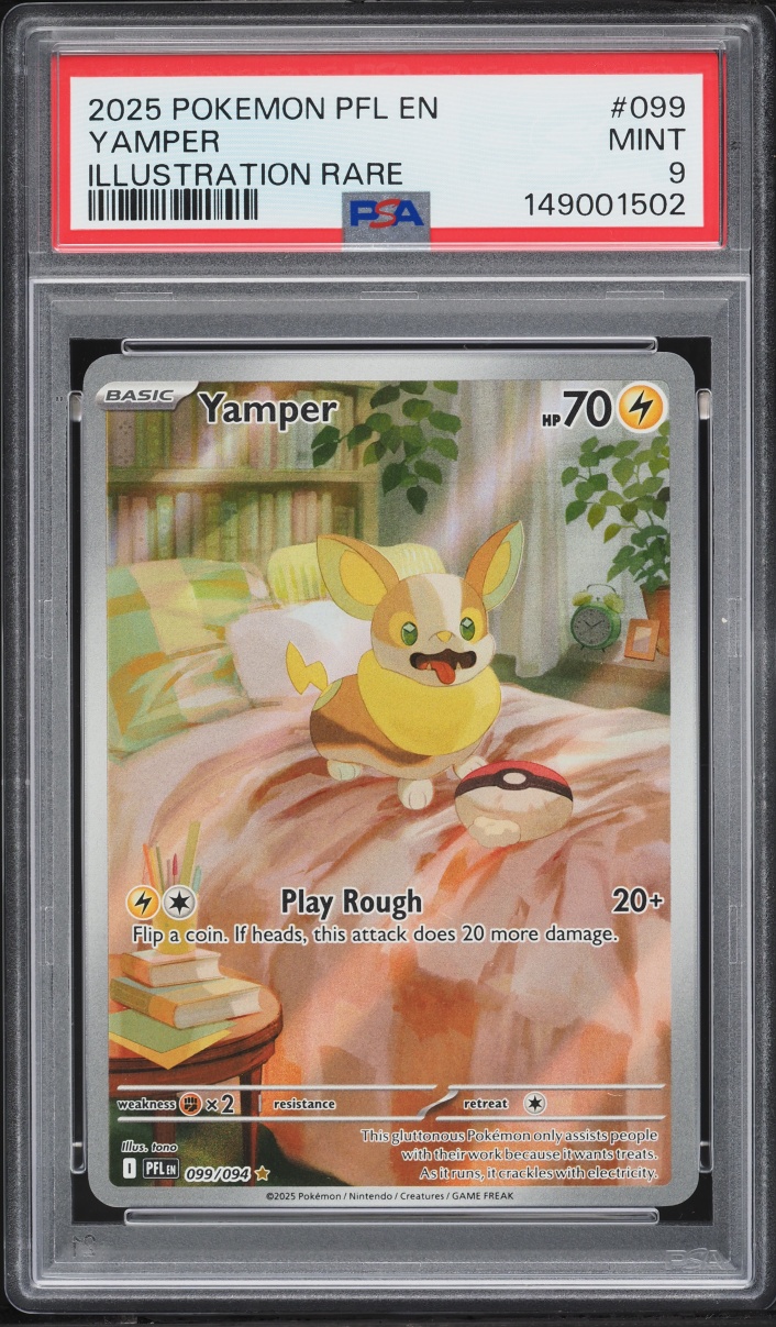 2025 Pokemon Mega Evolution Phantasmal Flames IR Yamper #99 PSA 9 MINT