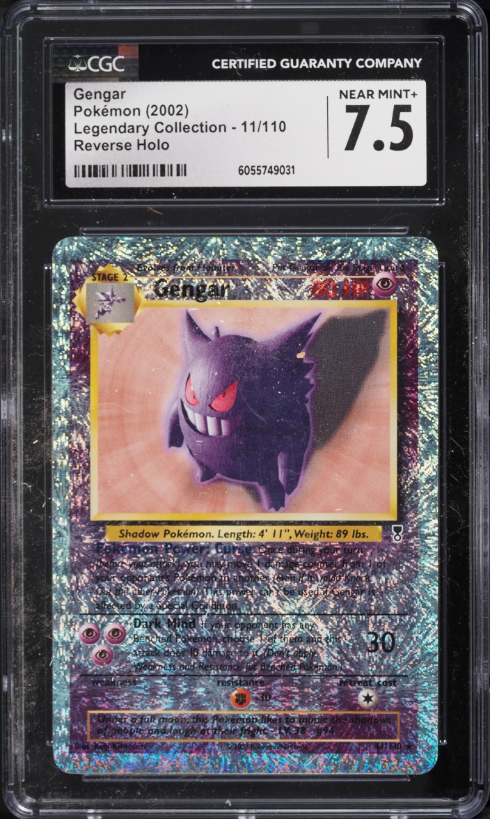 2002 Pokemon Legendary Collection Reverse Holo Gengar #11 CGC 7.5 NRMT+