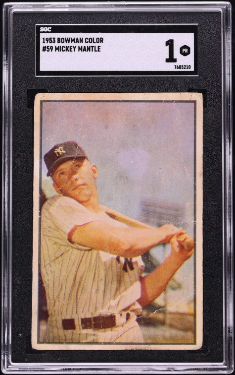 1953 Bowman Color Mickey Mantle #59 SGC 1 PR