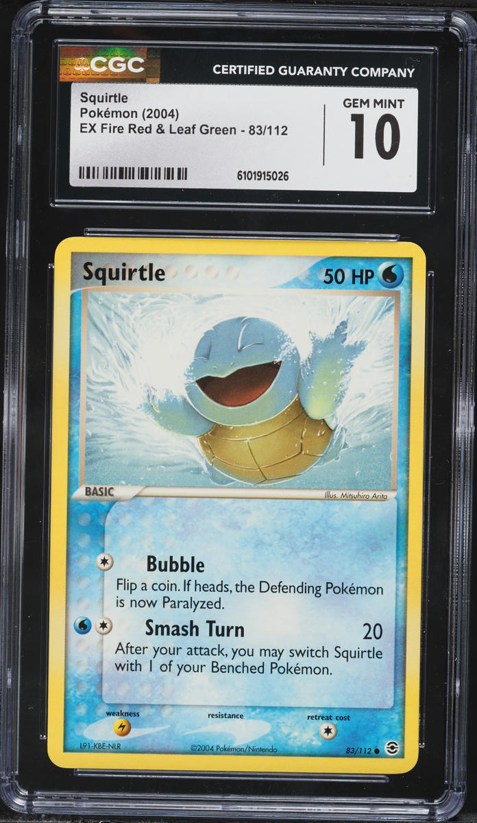 2004 Pokemon EX Fire Red & Leaf Green Squirtle #83 CGC 10 GEM MINT