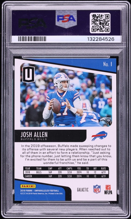 2019 Panini Unparalleled Galactic Josh Allen #1 PSA 9 MINT - Photo 2